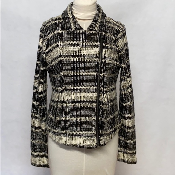 Lucky Brand Moto Sweater Jacket black/white sz XL - Picture 5 of 10